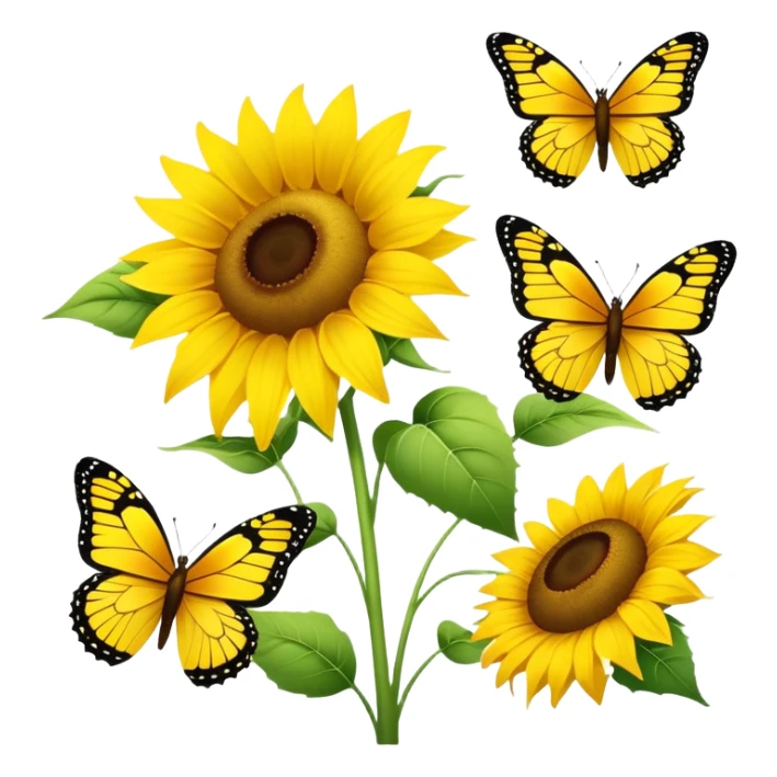 Sunflowers and butterflies  sticker