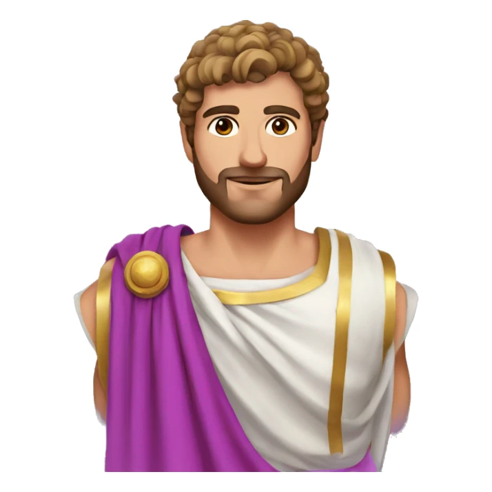 Roman man purple and pink toga sci fi clothing patterns sticker