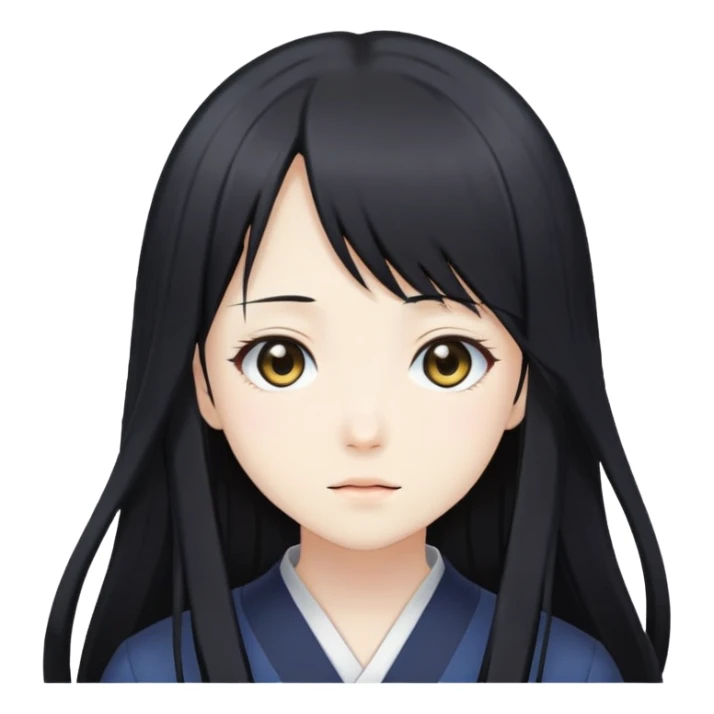 Sawako, anime girl with long black hair sticker