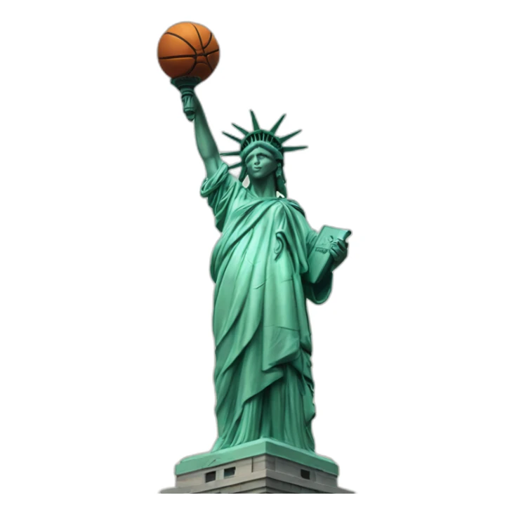 Statue of liberty playing basketball sticker