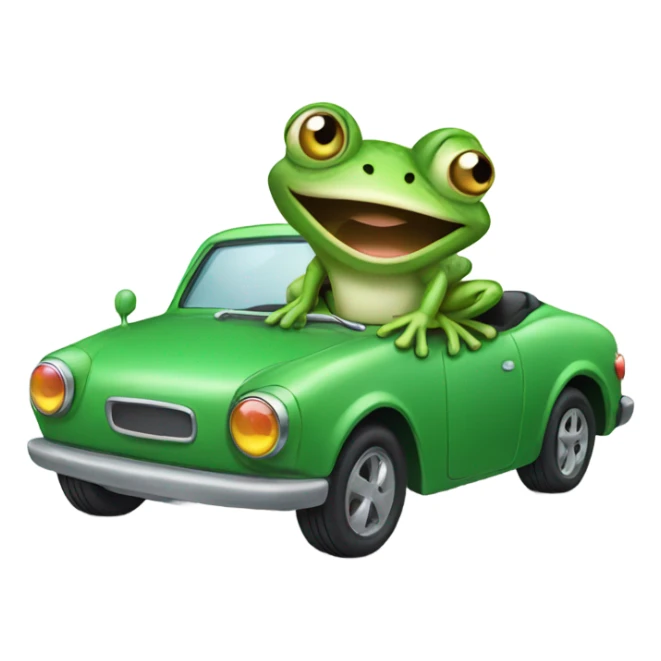 Frog with car  sticker