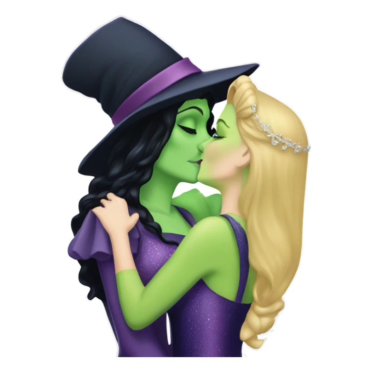 Elphaba and Glinda kissing sticker