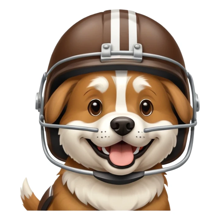 Dog with a football helmet  sticker