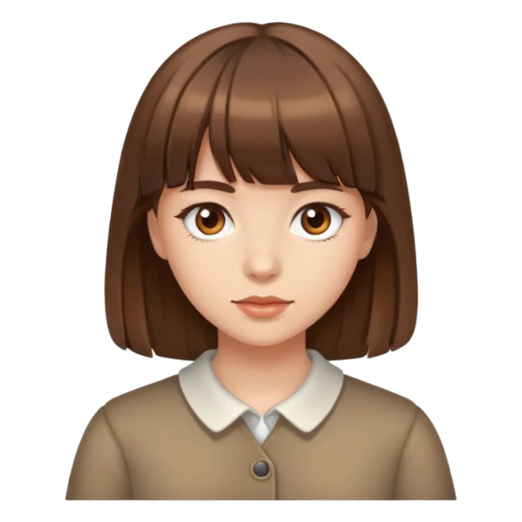 Mädchen mit braunen haare aber Pony braune Augen sticker