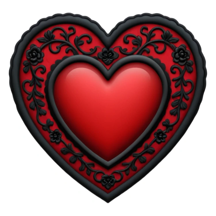 goth themed heart with a black lace cameo sticker