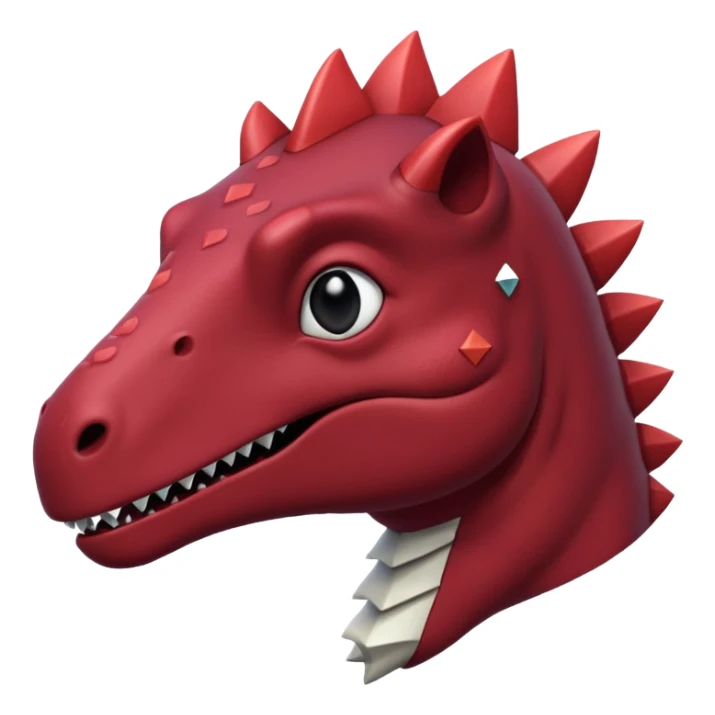 a maroon dinosaur with a Rhombus head and black eyes. sticker