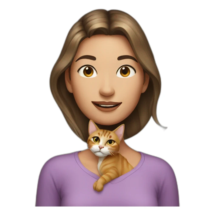 woman with alive cat on her neck sticker