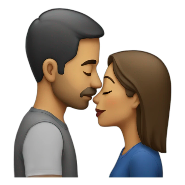 short venezuelan woman kissing tall american man sticker