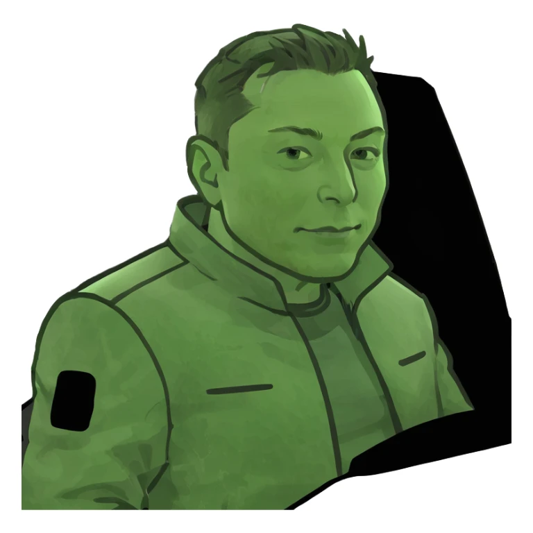 Elon Musk in a cyber truck  sticker