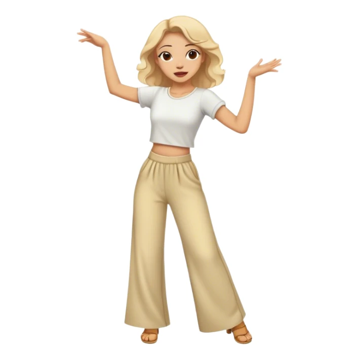 Dancing girl in wide trousers  sticker