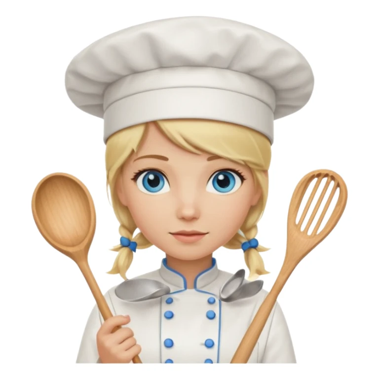Blonde blue eyed female chef sticker
