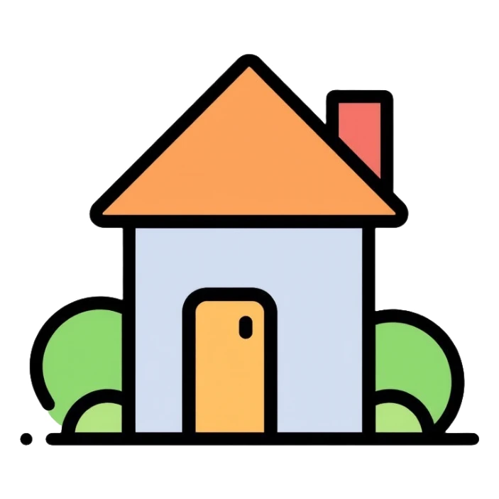 house with roof and door, home icon sticker