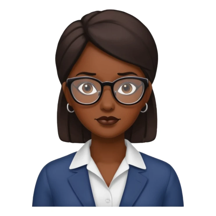 bold woman wearing glasess  sticker