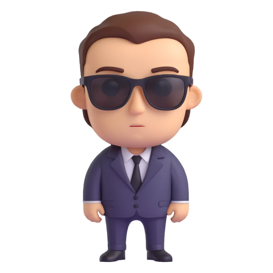 inexperienced spy, no sunglasses, looks nervous sticker