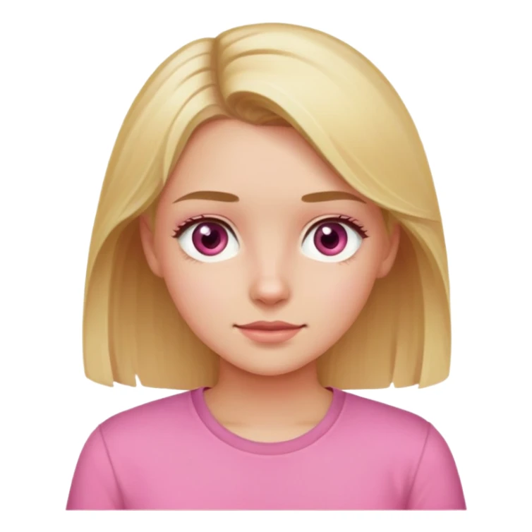 Blonde girl with hazel eyes in a pink shirt sticker