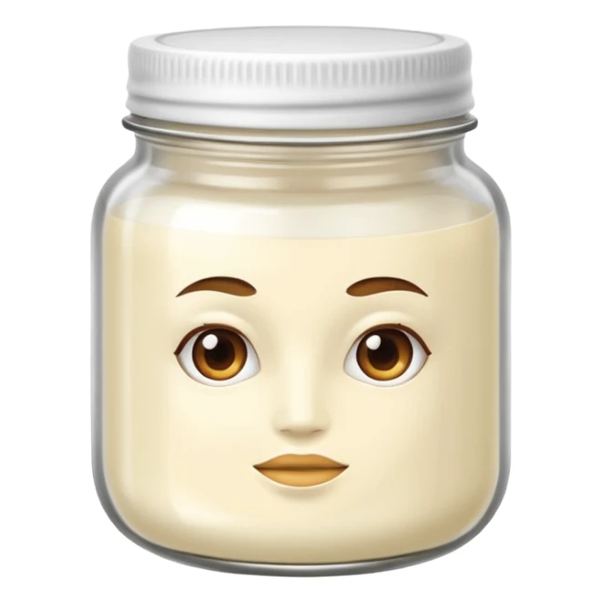 hair mask in a jar without face, only the white product WITHOUT FACE  sticker