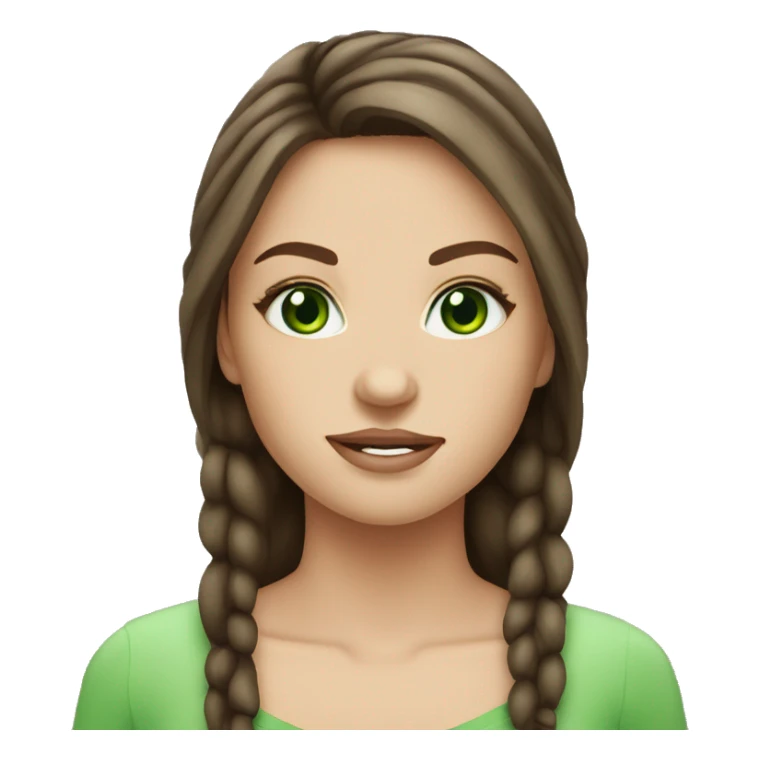 green eyed light brunette girl with long lashes sticker