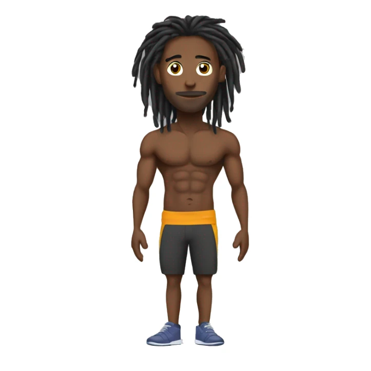 fitness guy, with dreads, and slim bodybuild sticker