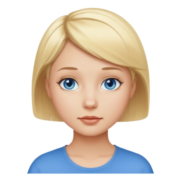Mujer pelo rubio y muy corto ojos azules cara redonda sticker