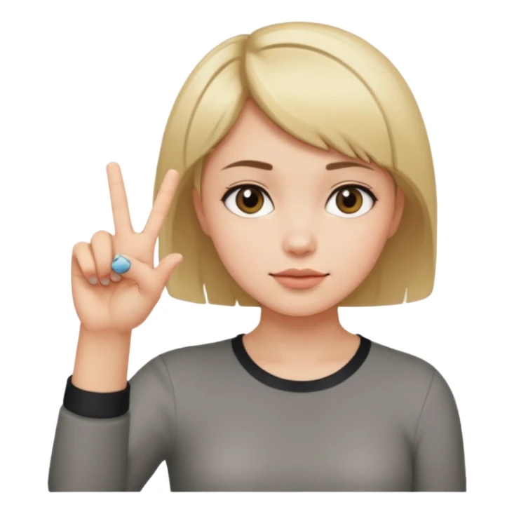 Girl with a short hair show 🤘🏼 sticker