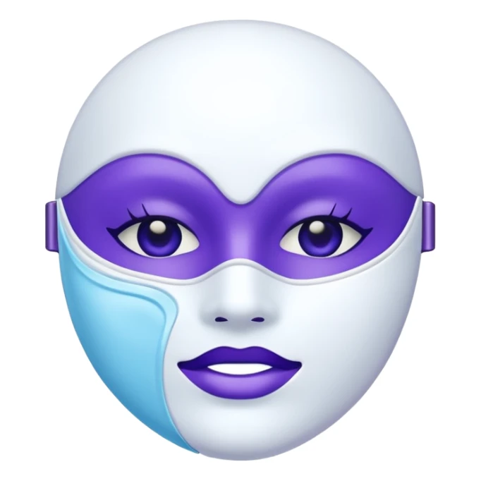 a white skincare mask purple blue pack sticker