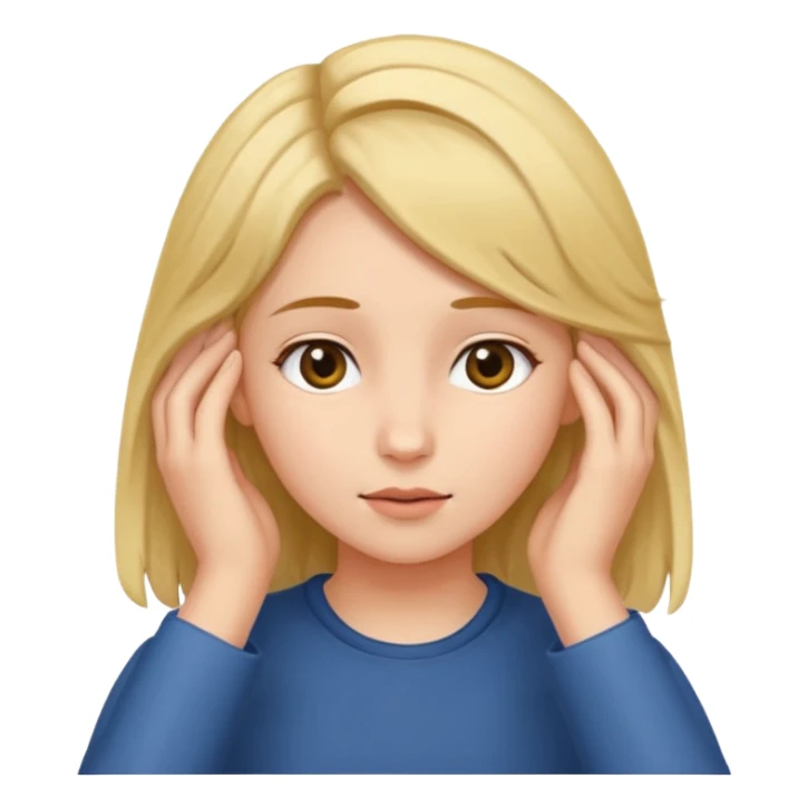 girl tucking hair behind her ear sticker