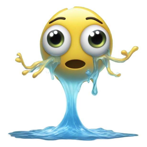 Water with eyes, legs and arms sticker