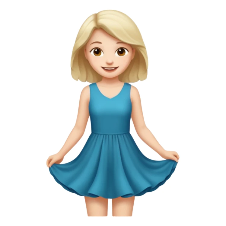 A girl is very short dress and she is realistic to sticker