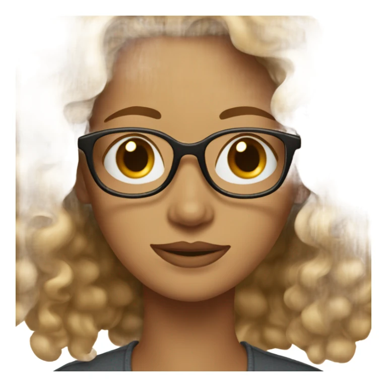 Gorgeous light brown woman with medium length blonde curly hair and glasses sticker