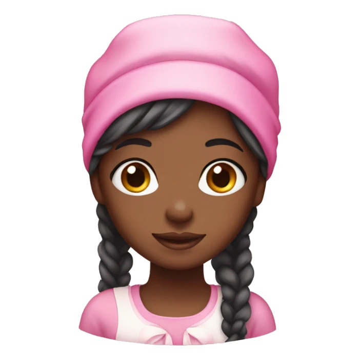 black girl with pink bonnet  sticker