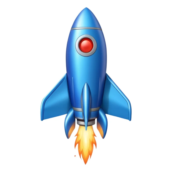 cute rocket ship blasting off with stars sticker