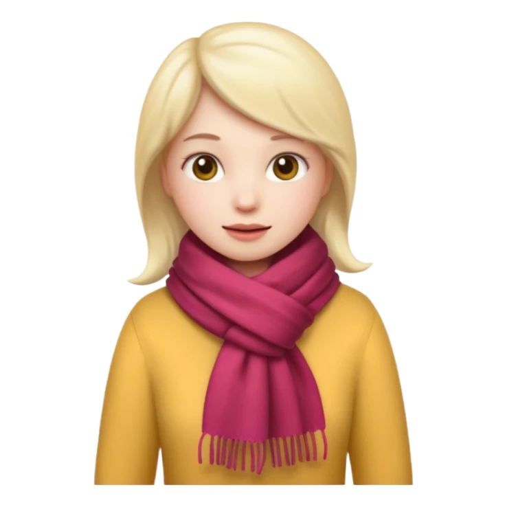 emoji character wearing scarf walking in cold air sticker