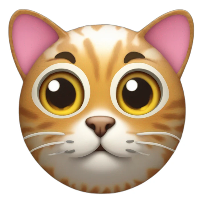 3d sphere with a cartoon Cat skin texture with big playful eyes sticker