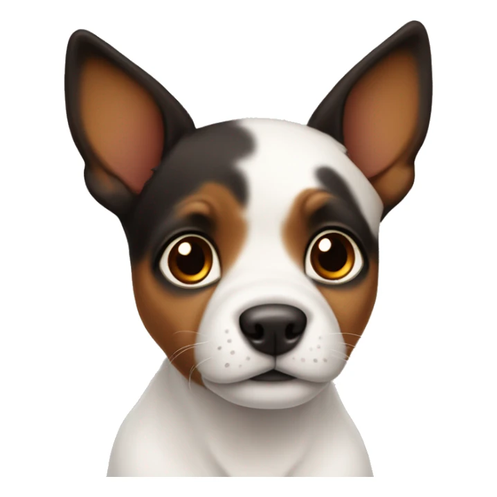 No white Puppy with pointy ears with black and brown tortoiseshell without white with pointy ears sticker