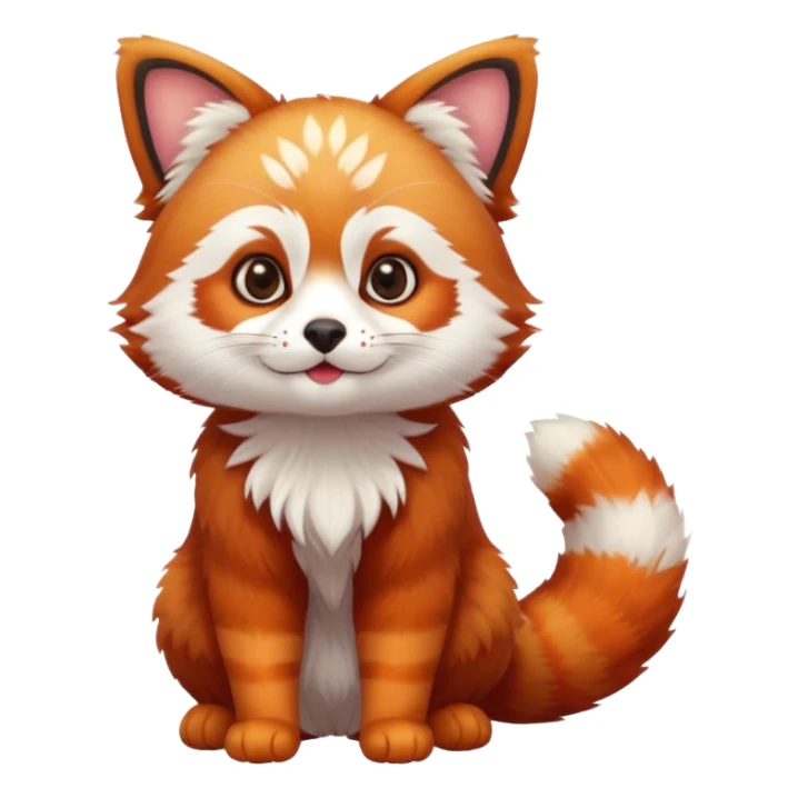Cute Adorable Red Panda Cat hybrid full body sticker