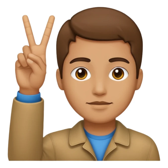 Person holding up peace sign sticker