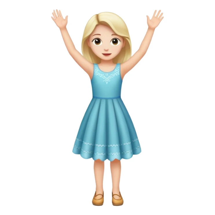 Girl with arm raised tip toeing sticker