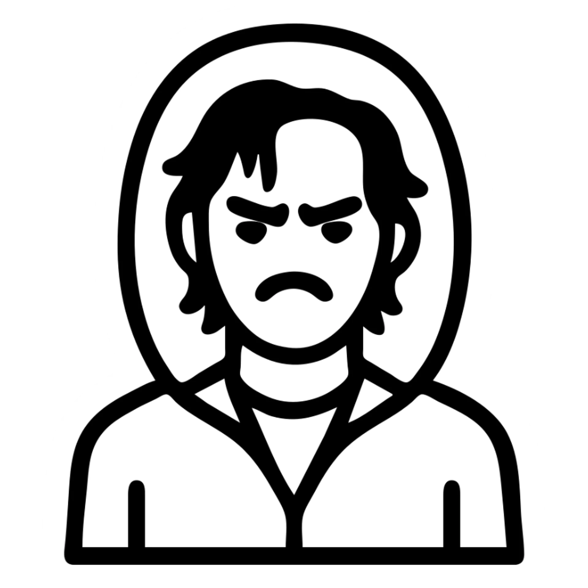 Third Squid Game Season 2 character, individual portrait, simple facial features, dramatic expression, black and white outline sticker