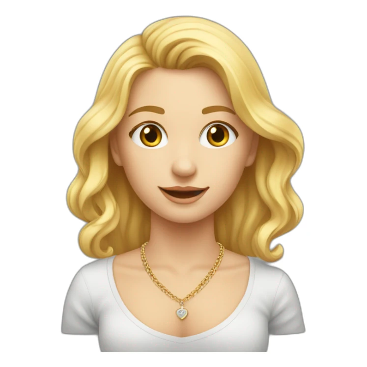 blank meisje met blond haar en een ketting sticker