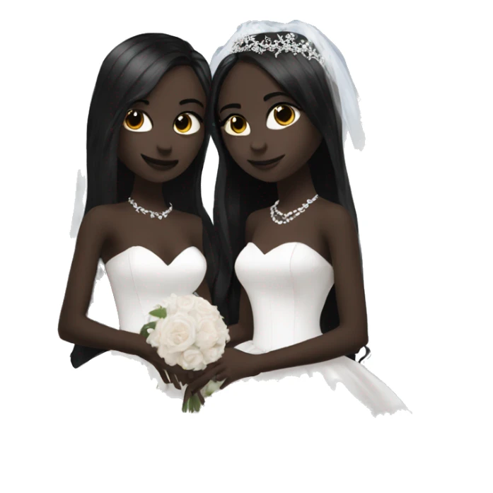 two goth girls getting married, black ball gowns, beautiful, aesthetic sticker