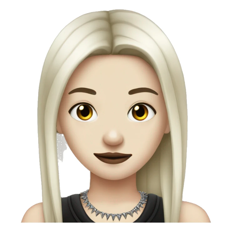 Emo white girl with nose piercing, black hair, and spiked necklace sticker