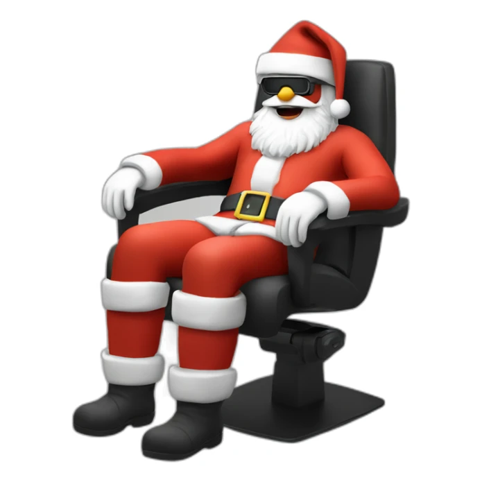 Santa in vr headset in chair sticker