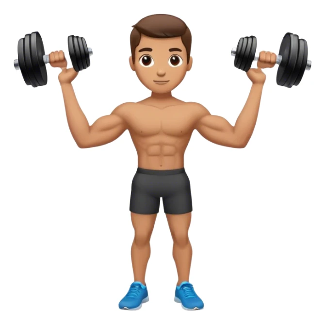 T pose with arms to the side and dumbbells in hand sticker