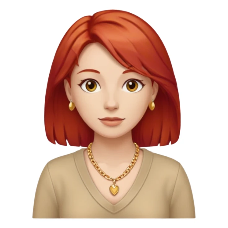 lady-in-beige-clothes-,-red-hair,-wearing-necklace sticker