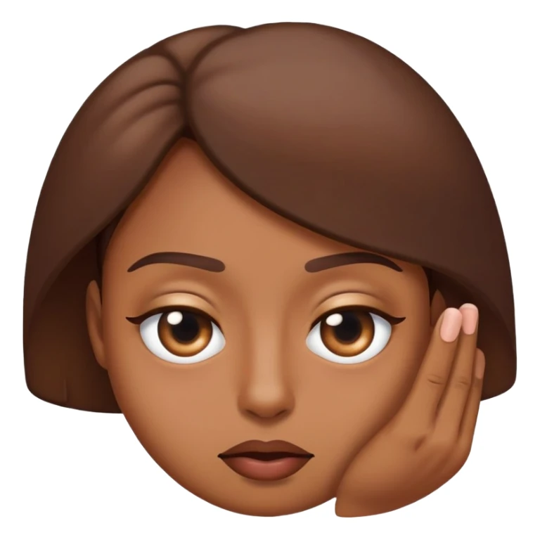 Rolling eye emoji with eyes half shut with a sassy hand gesture going across like “period” sticker