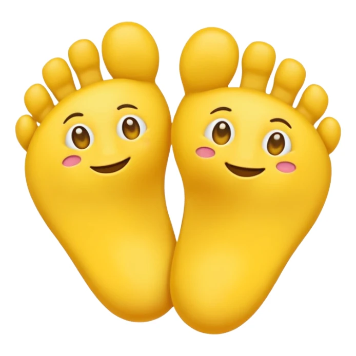 Emoji with feet for eyes sticker