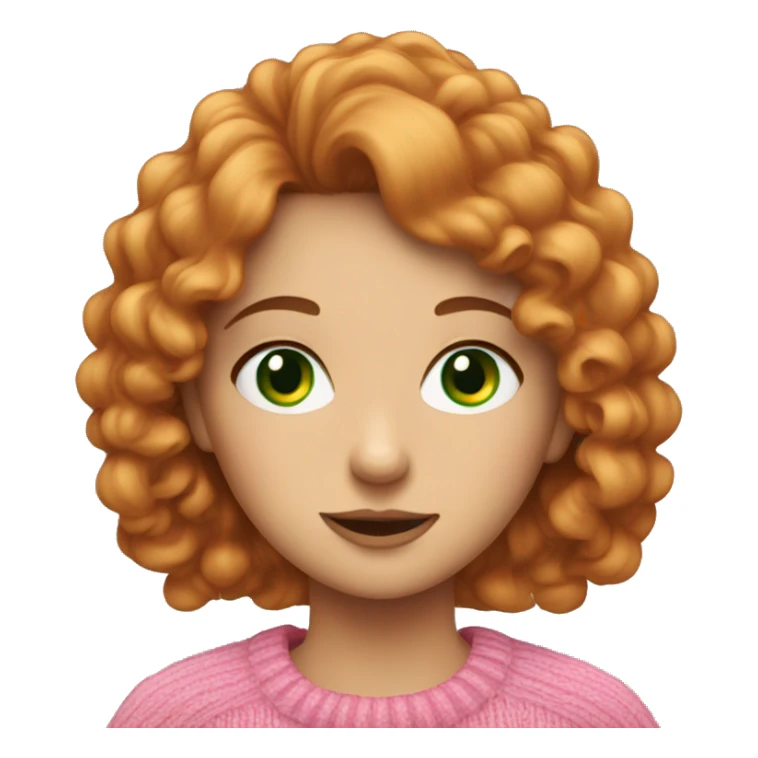 Burnett haired girl with green eyes and a pink sweater sticker