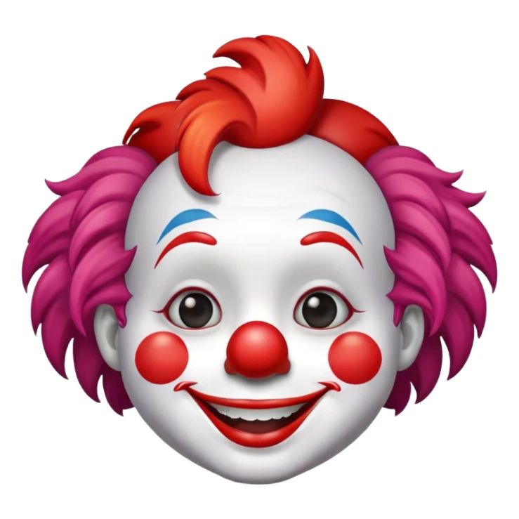 a cute clown with red nose and colorful hair sticker