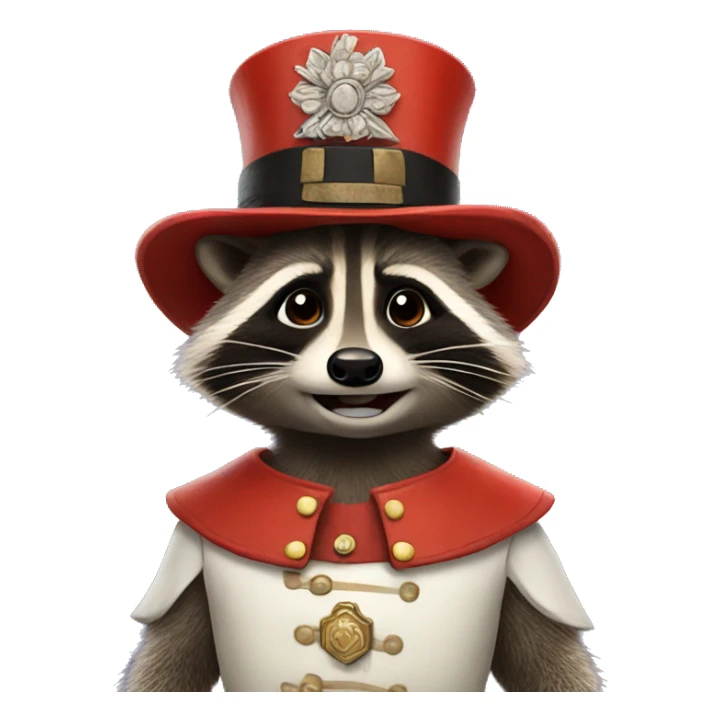 Raccoon wearing a beefeater costume sticker