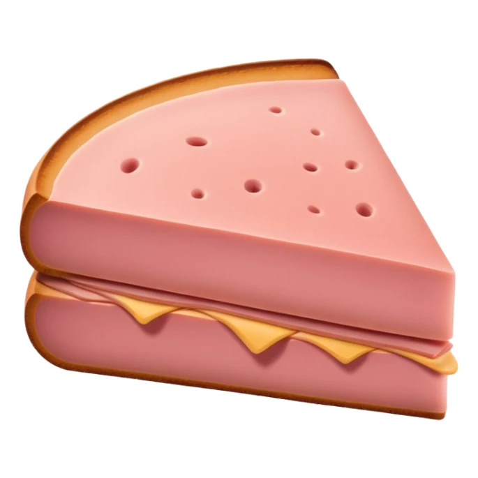 single flat slice of pink bologna, no extras sticker